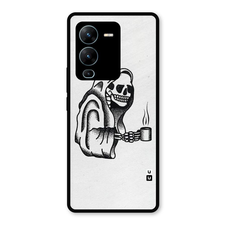 Dead But Coffee Metal Back Case for Vivo V25 Pro