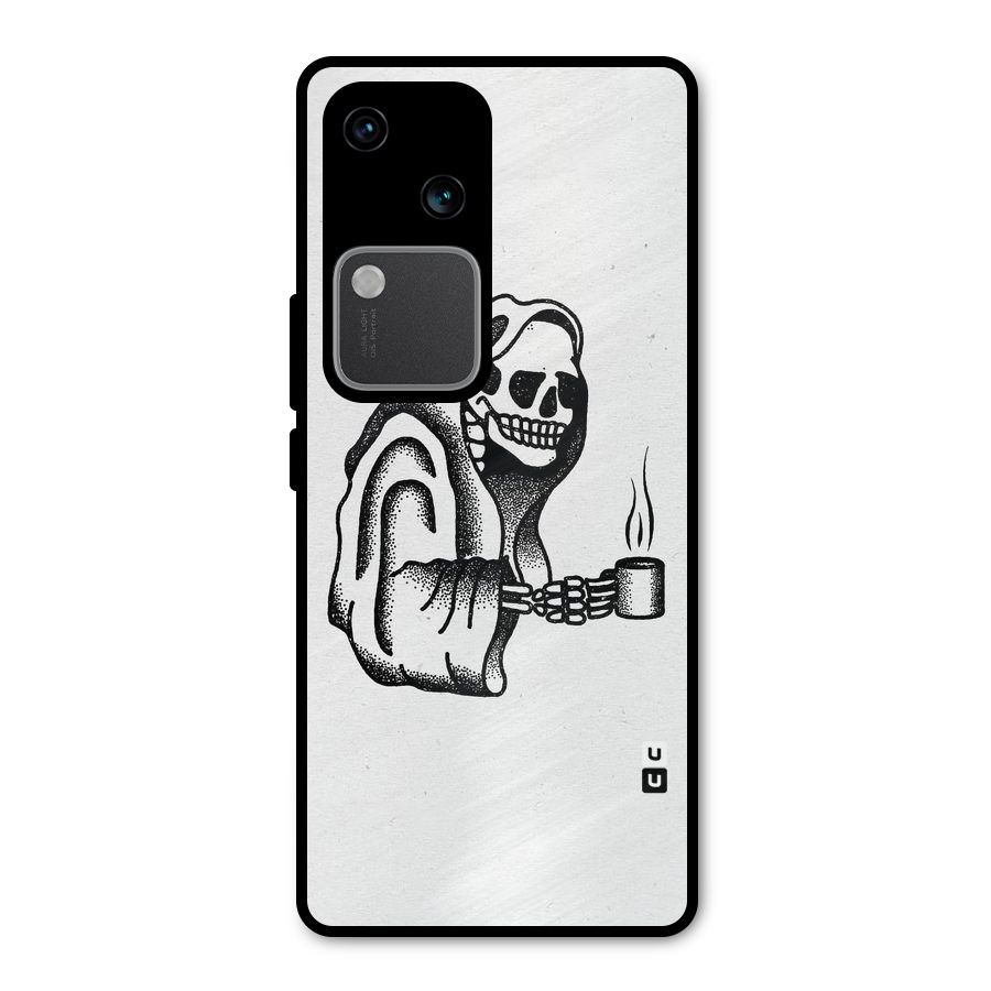 Dead But Coffee Metal Back Case for Vivo V30