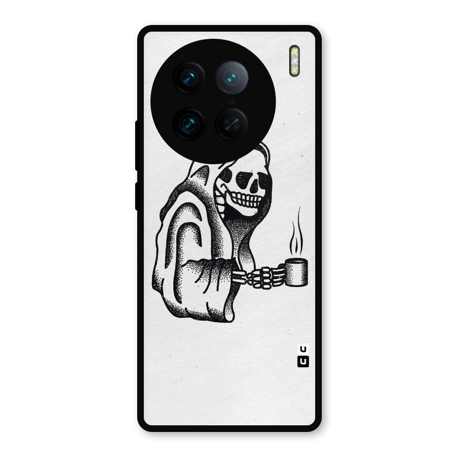 Dead But Coffee Metal Back Case for Vivo X90 Pro
