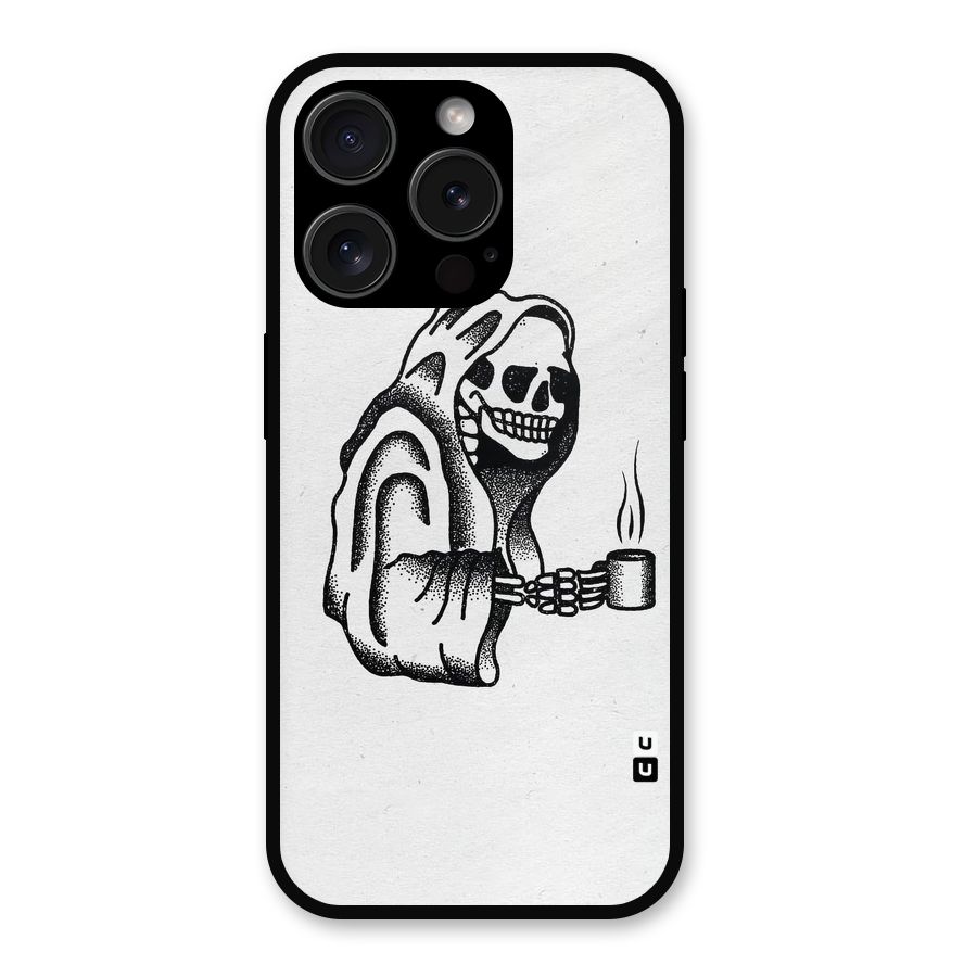 Dead But Coffee Metal Back Case for iPhone 15 Pro