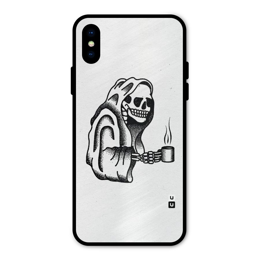 Dead But Coffee Metal Back Case for iPhone XS