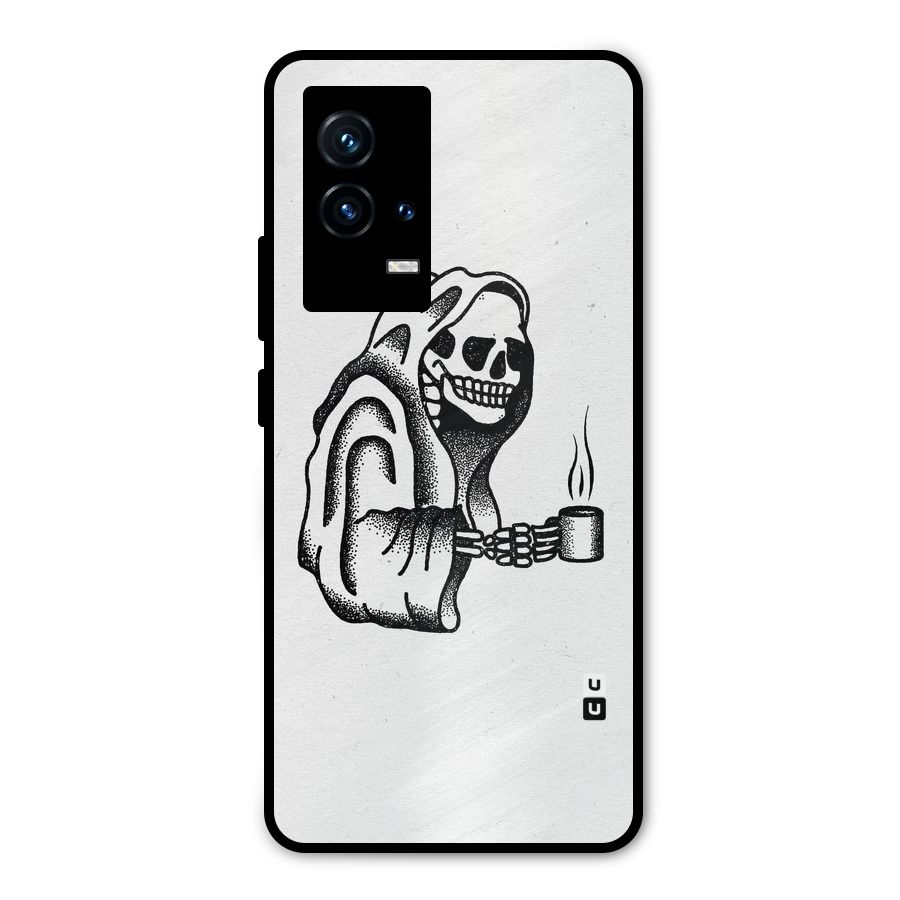 Dead But Coffee Metal Back Case for iQOO 9 5G