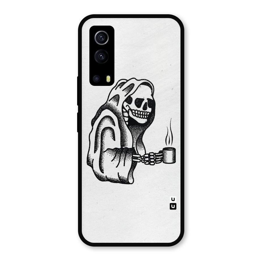 Dead But Coffee Metal Back Case for iQOO Z3