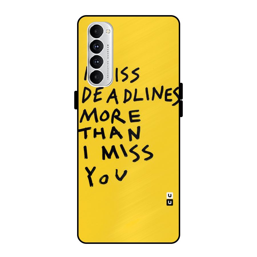 Deadlines Metal Back Case for Oppo Reno4 Pro