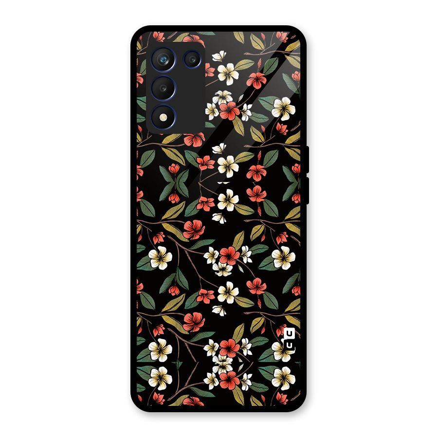 Decorative Florals Pattern Glass Back Case for Realme 9 5G Speed