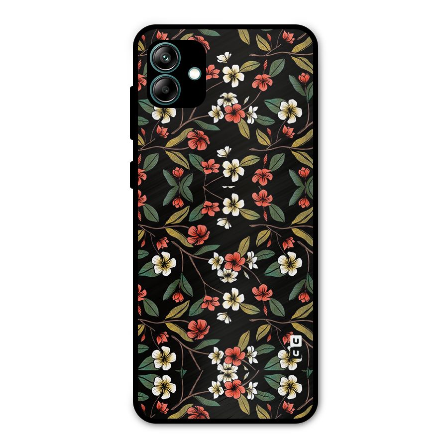Decorative Florals Pattern Metal Back Case for Galaxy A04