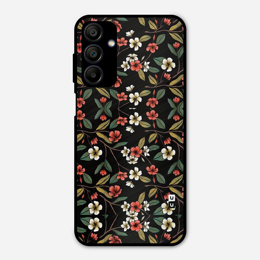 Decorative Florals Pattern Metal Back Case for Galaxy A15 5G