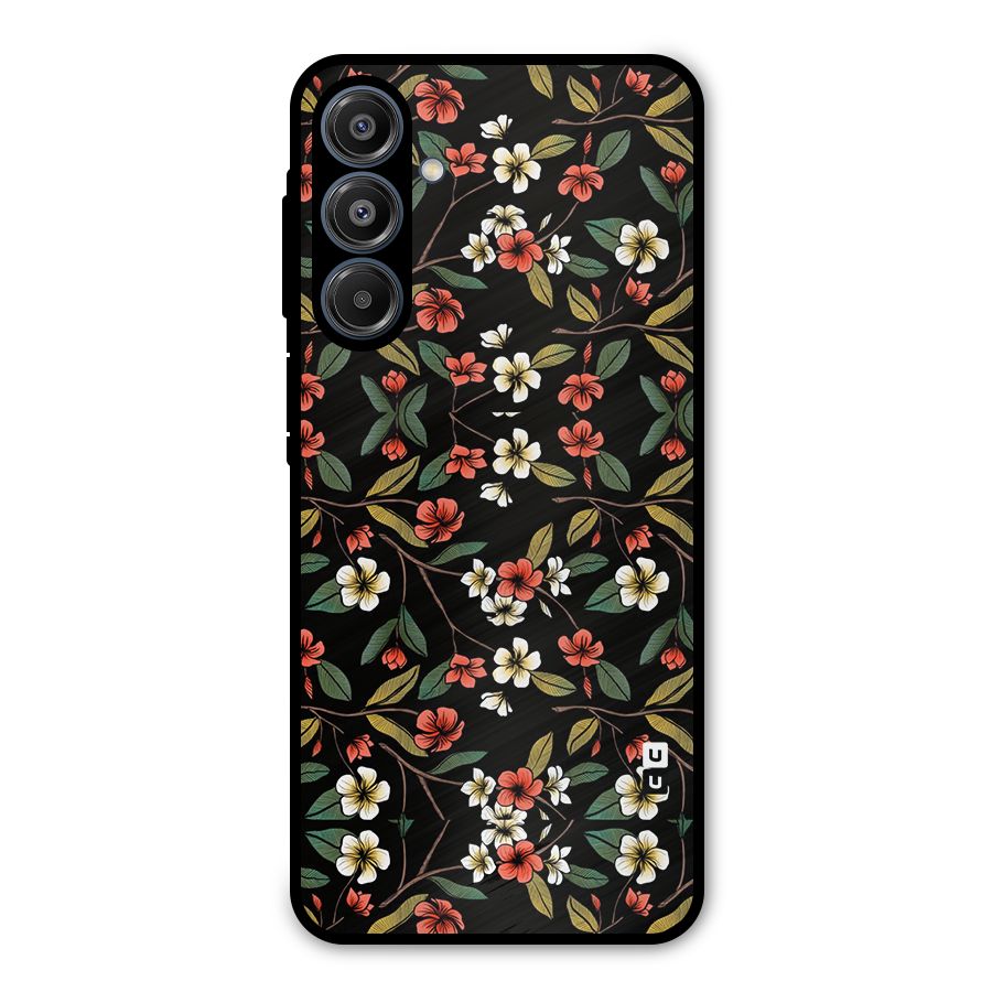 Decorative Florals Pattern Metal Back Case for Galaxy A16 5G
