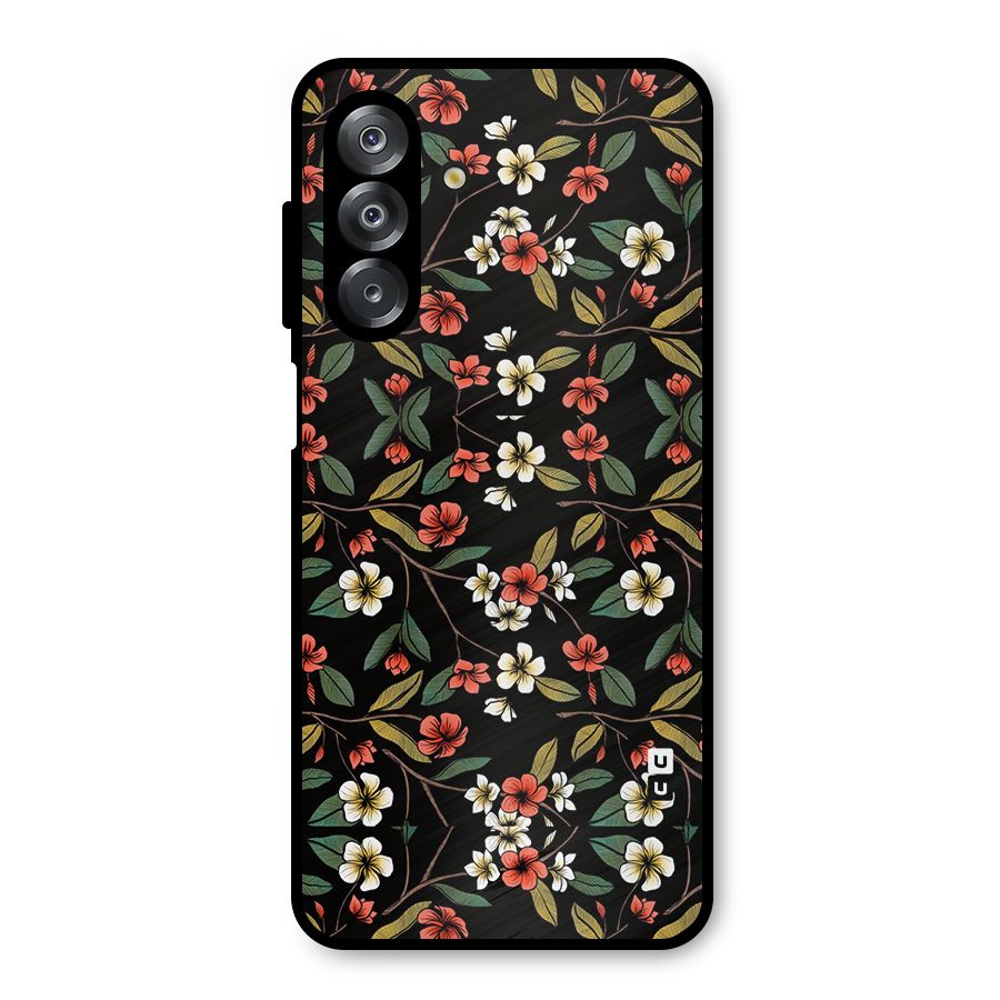 Decorative Florals Pattern Metal Back Case for Galaxy A26
