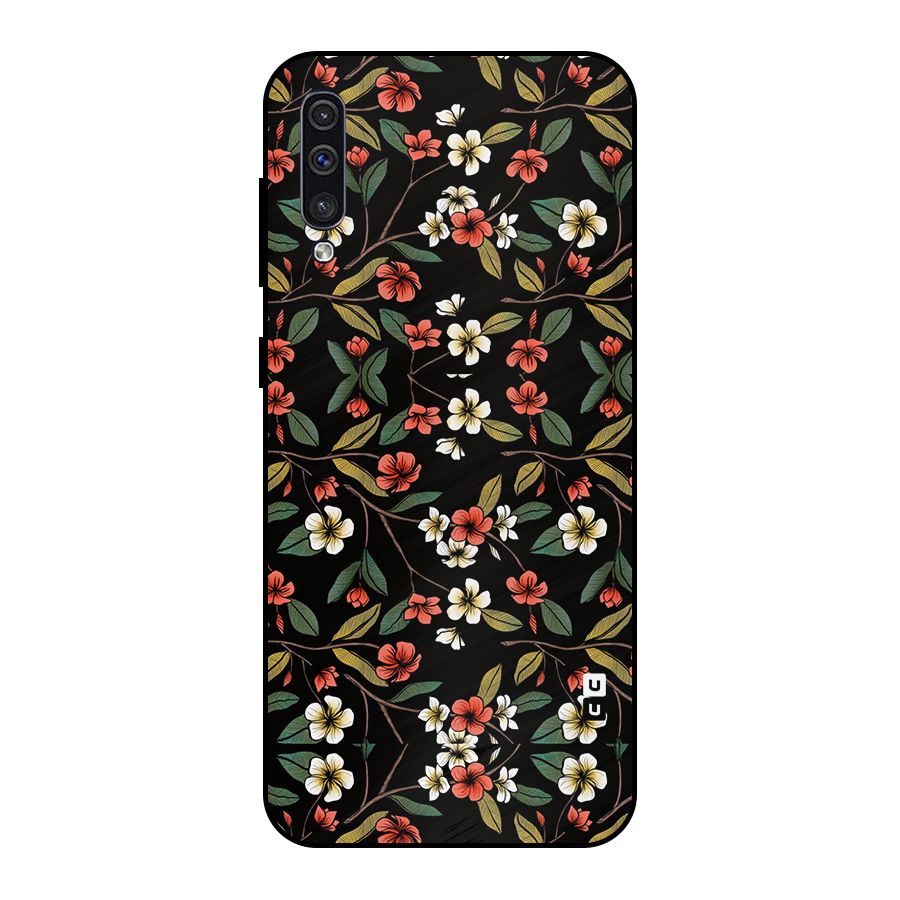 Decorative Florals Pattern Metal Back Case for Galaxy A30s