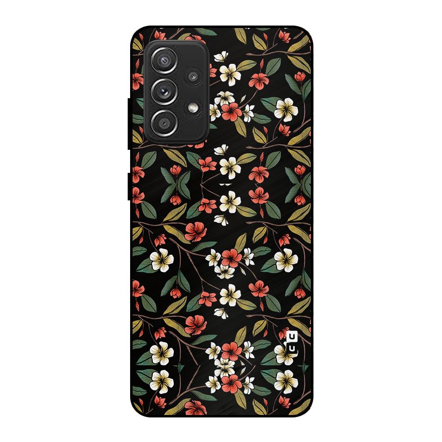 Decorative Florals Pattern Metal Back Case for Galaxy A52s 5G