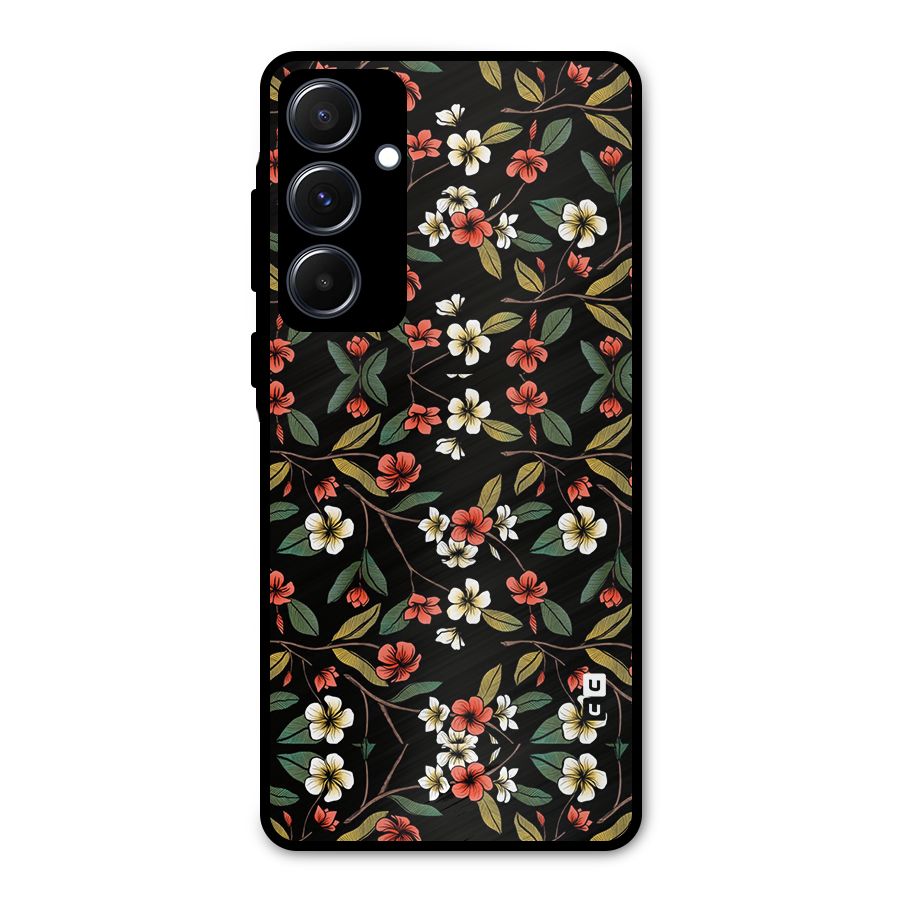 Decorative Florals Pattern Metal Back Case for Galaxy A55