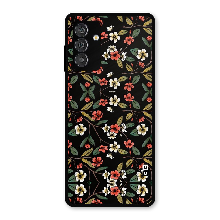 Decorative Florals Pattern Metal Back Case for Galaxy F13
