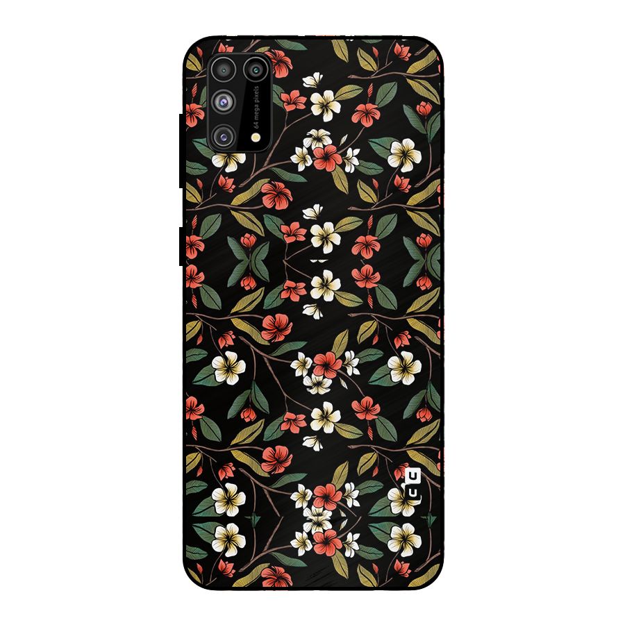 Decorative Florals Pattern Metal Back Case for Galaxy F41