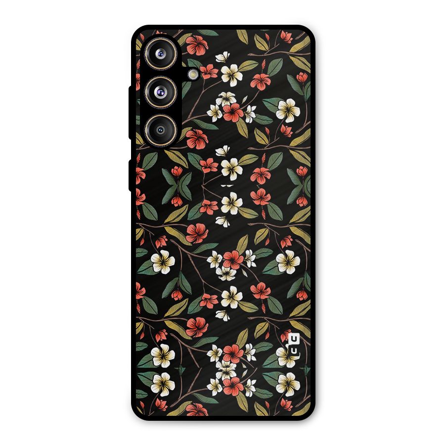 Decorative Florals Pattern Metal Back Case for Galaxy F55