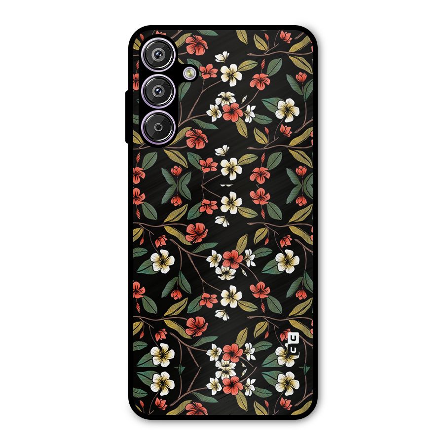 Decorative Florals Pattern Metal Back Case for Galaxy M15
