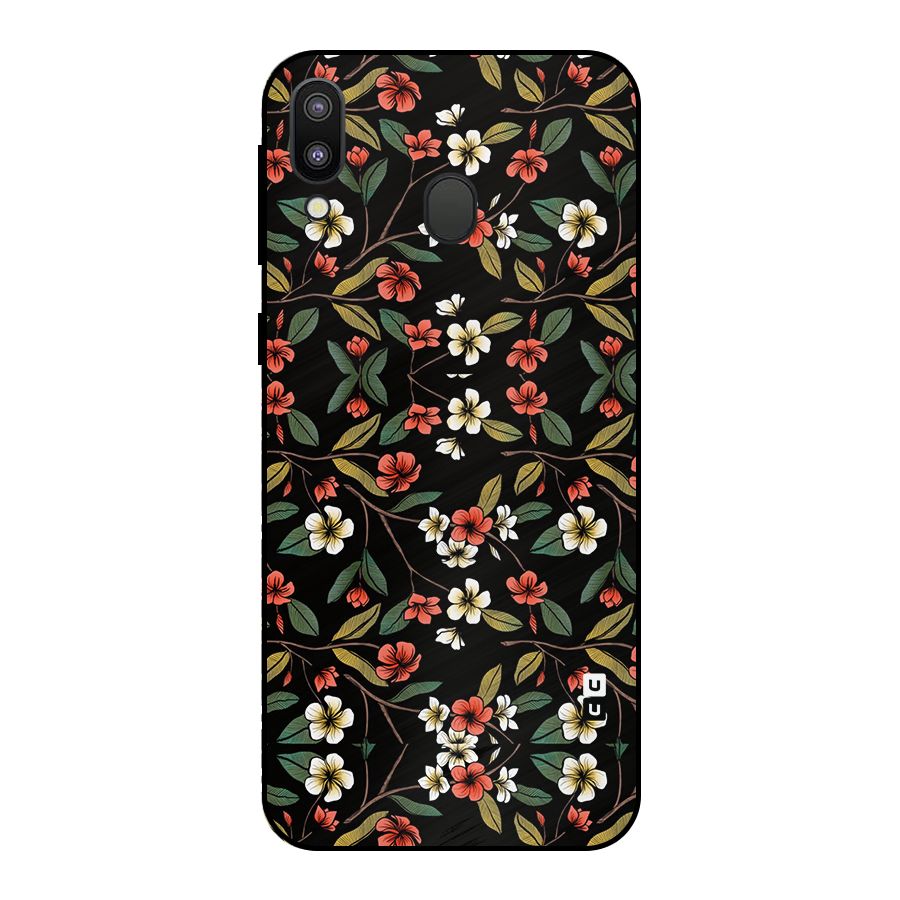 Decorative Florals Pattern Metal Back Case for Galaxy M20