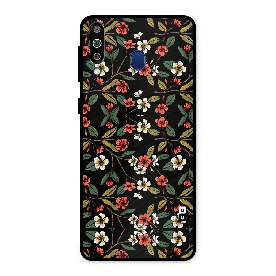 Decorative Florals Pattern Metal Back Case for Galaxy M30