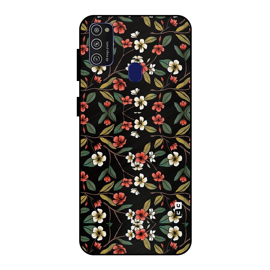 Decorative Florals Pattern Metal Back Case for Galaxy M30s