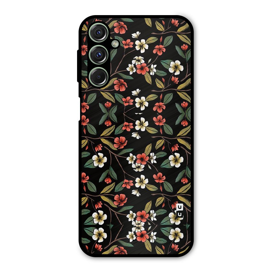 Decorative Florals Pattern Metal Back Case for Galaxy M34