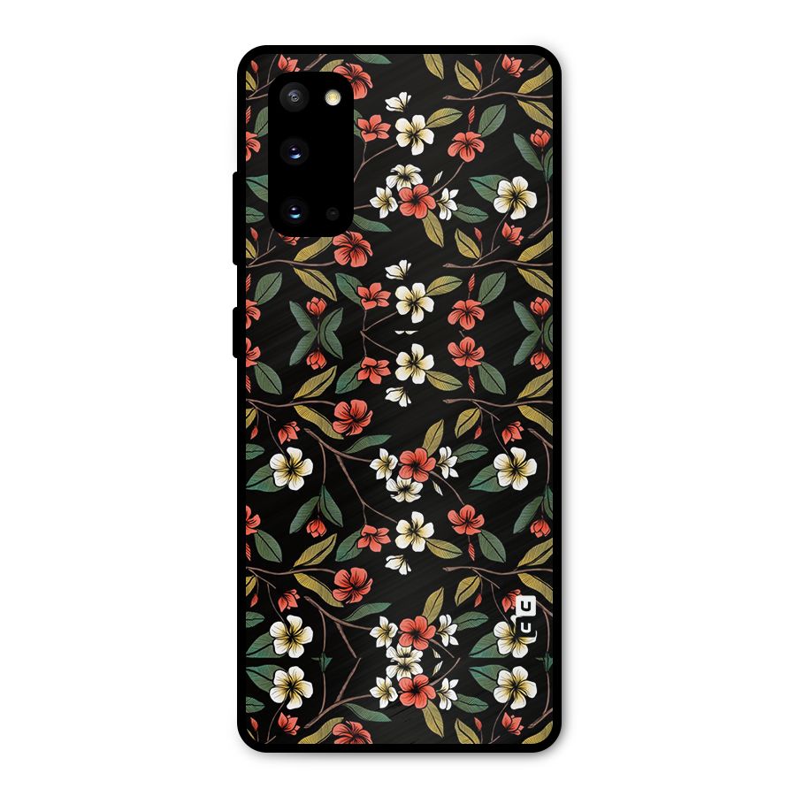 Decorative Florals Pattern Metal Back Case for Galaxy S20