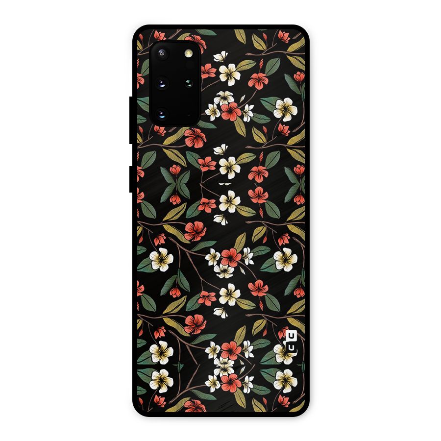 Decorative Florals Pattern Metal Back Case for Galaxy S20 Plus