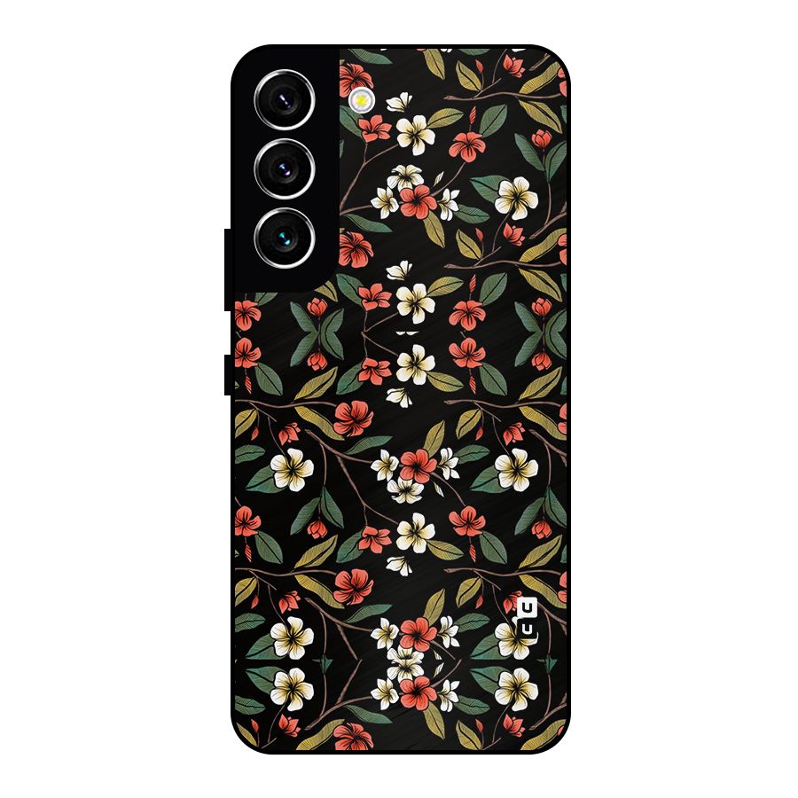 Decorative Florals Pattern Metal Back Case for Galaxy S22 5G
