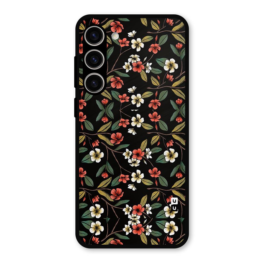 Decorative Florals Pattern Metal Back Case for Galaxy S23 Plus