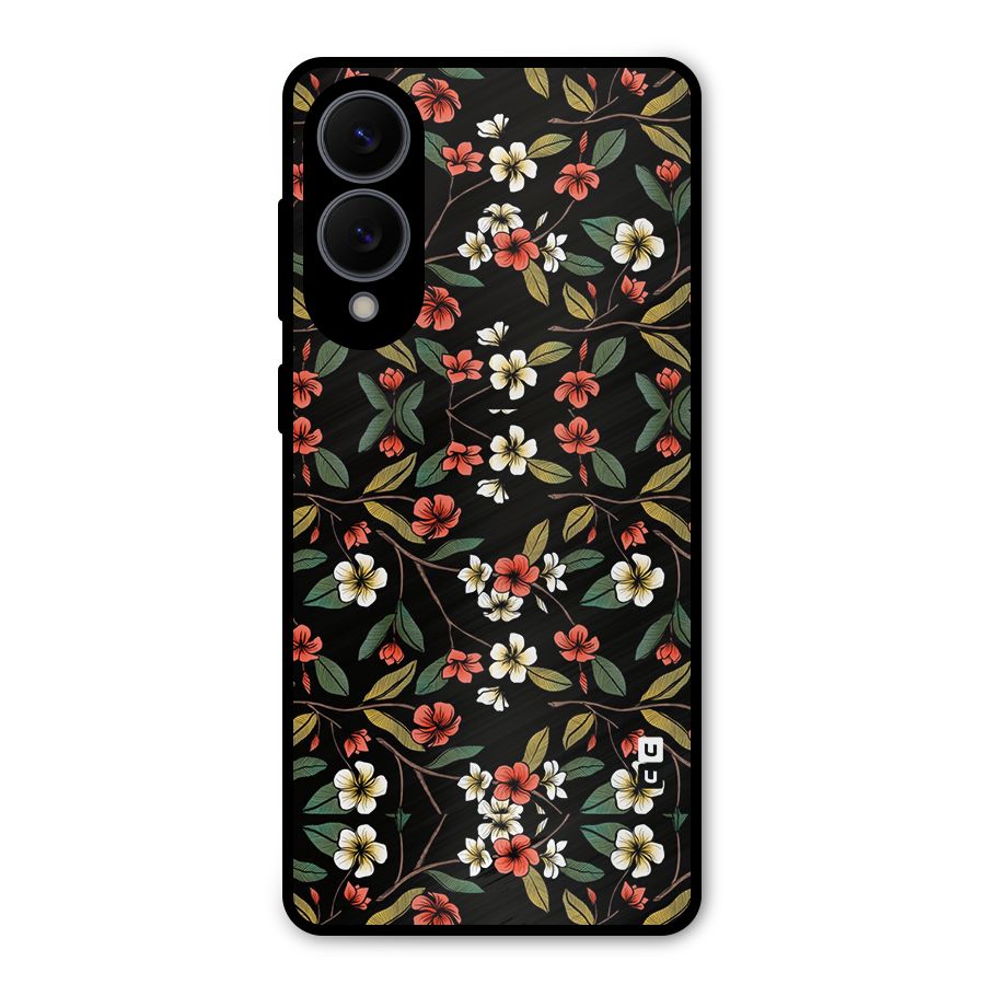 Decorative Florals Pattern Metal Back Case for Galaxy S25 Edge