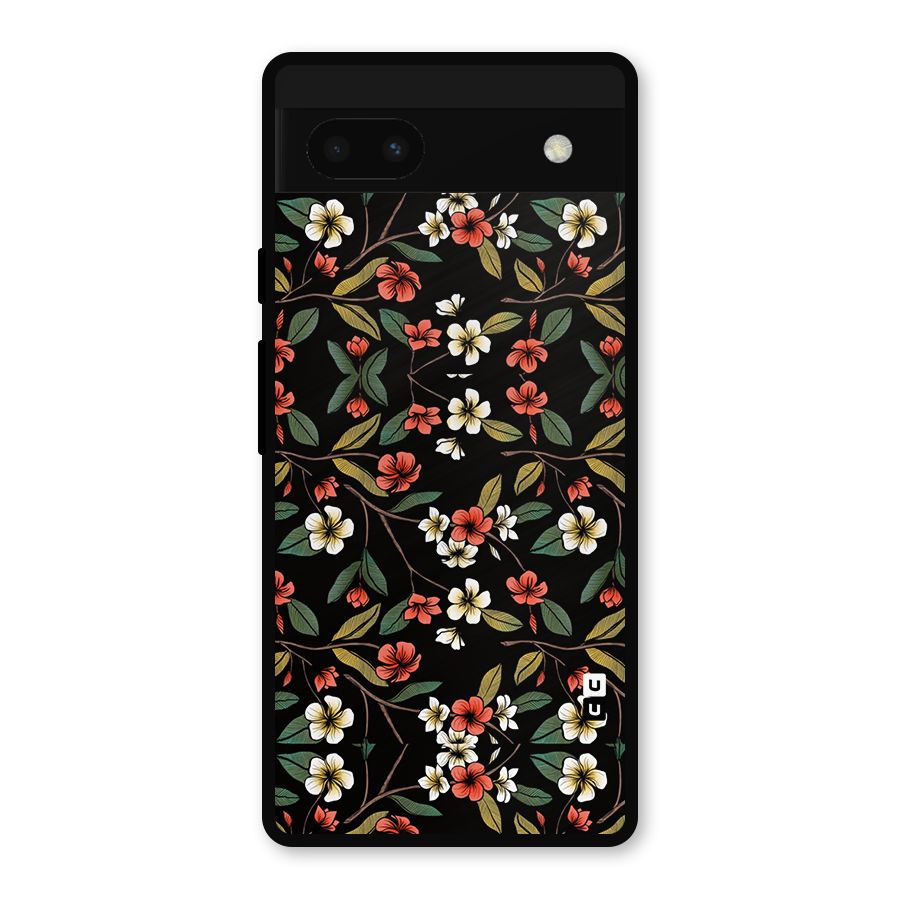 Decorative Florals Pattern Metal Back Case for Google Pixel 6a
