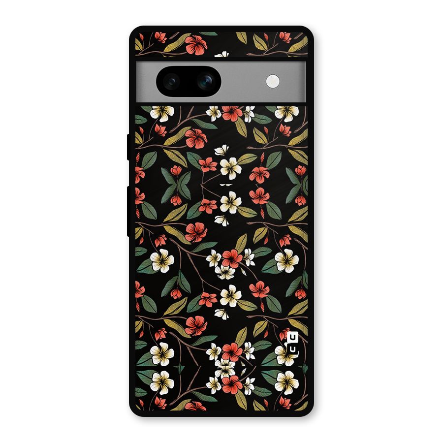Decorative Florals Pattern Metal Back Case for Google Pixel 7a