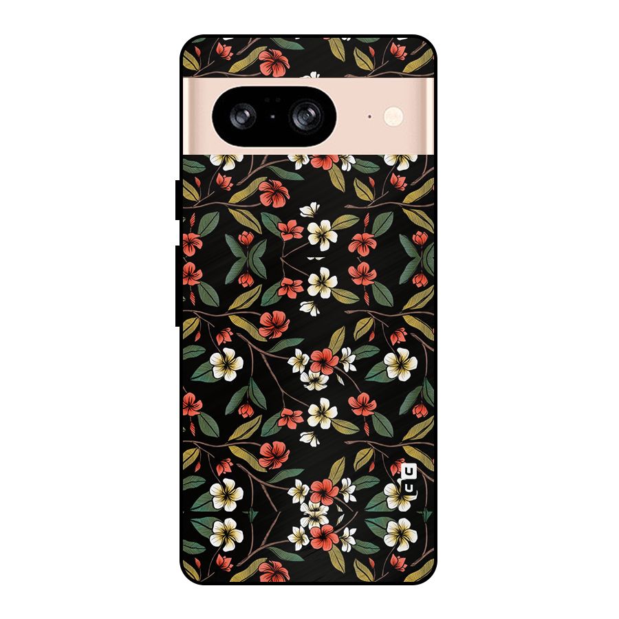 Decorative Florals Pattern Metal Back Case for Google Pixel 8
