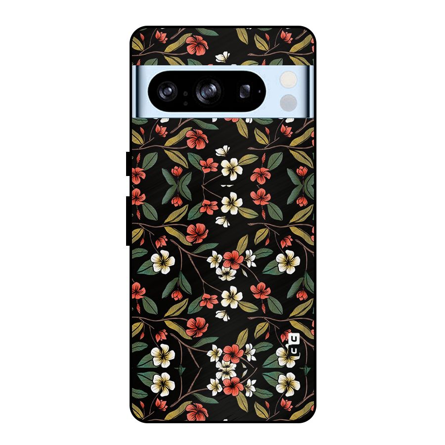 Decorative Florals Pattern Metal Back Case for Google Pixel 8 Pro