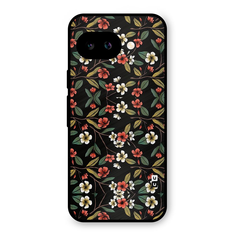 Decorative Florals Pattern Metal Back Case for Google Pixel 9a