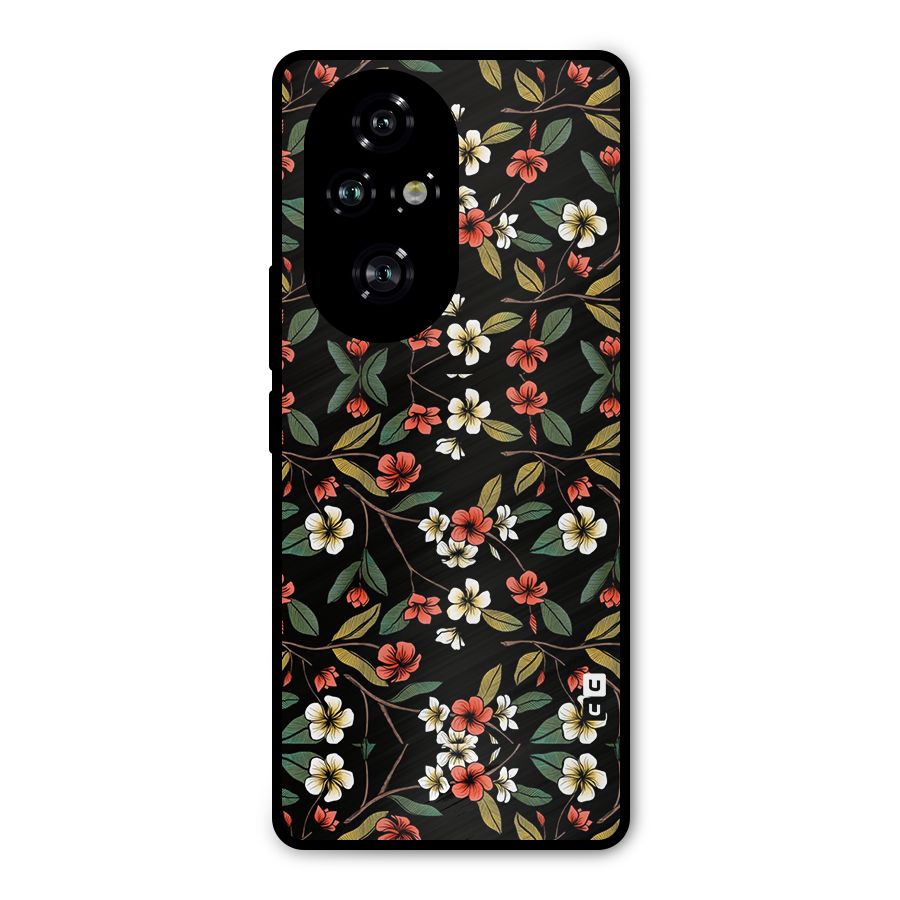Decorative Florals Pattern Metal Back Case for Honor 200 Pro