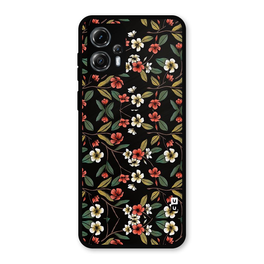 Decorative Florals Pattern Metal Back Case for Moto G13