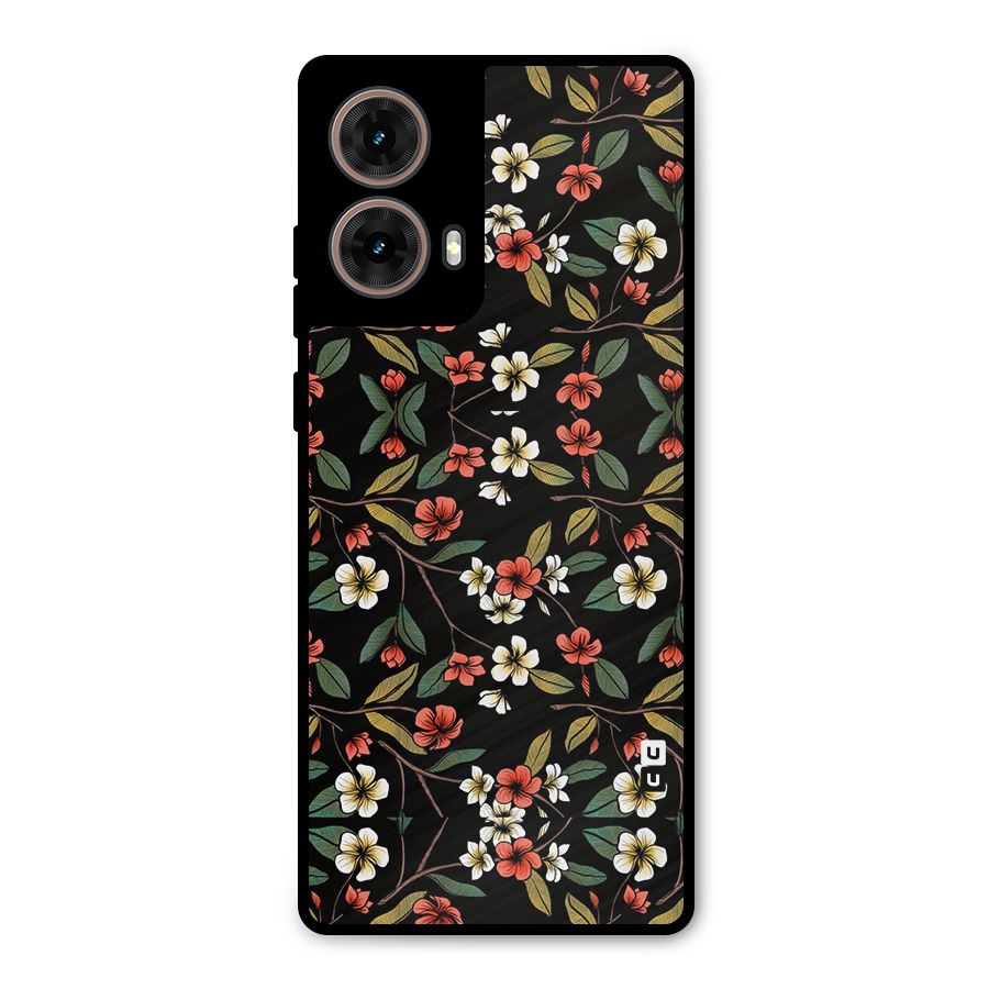 Decorative Florals Pattern Metal Back Case for Moto G85