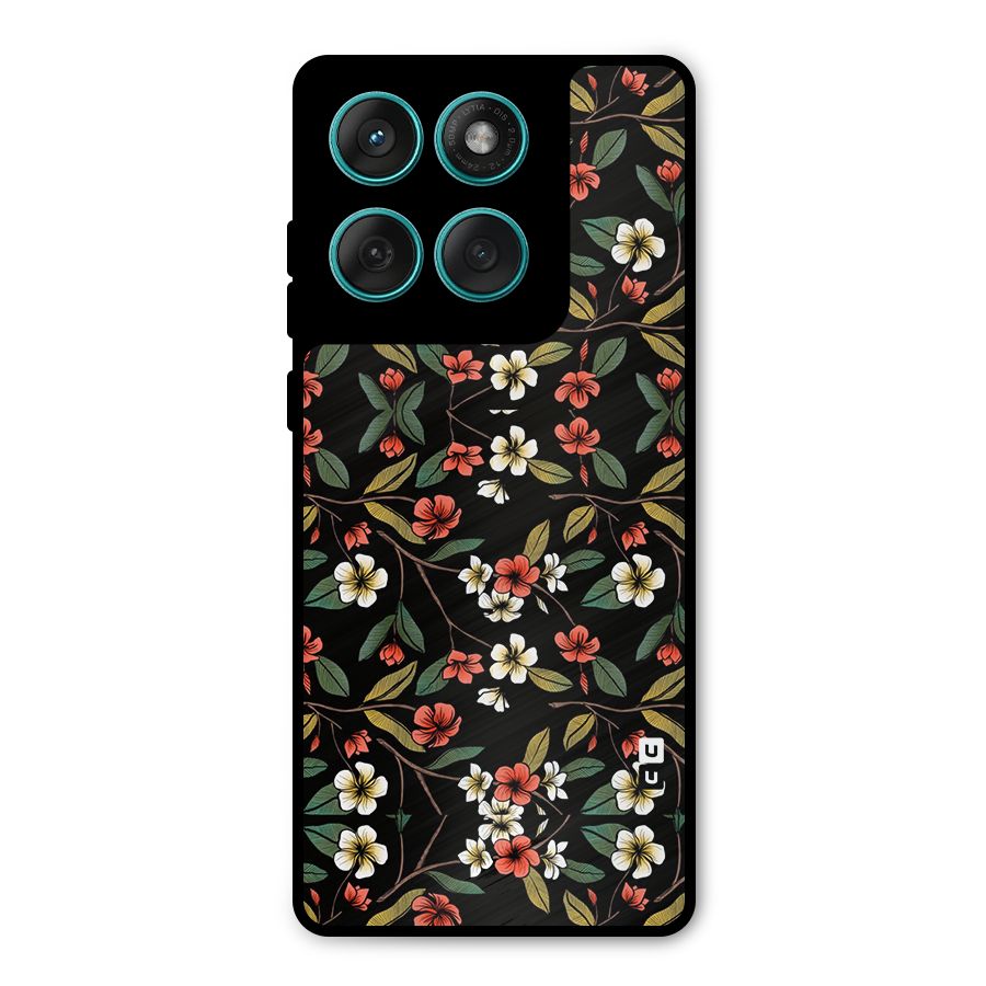 Decorative Florals Pattern Metal Back Case for Motorola Edge 60 Fusion