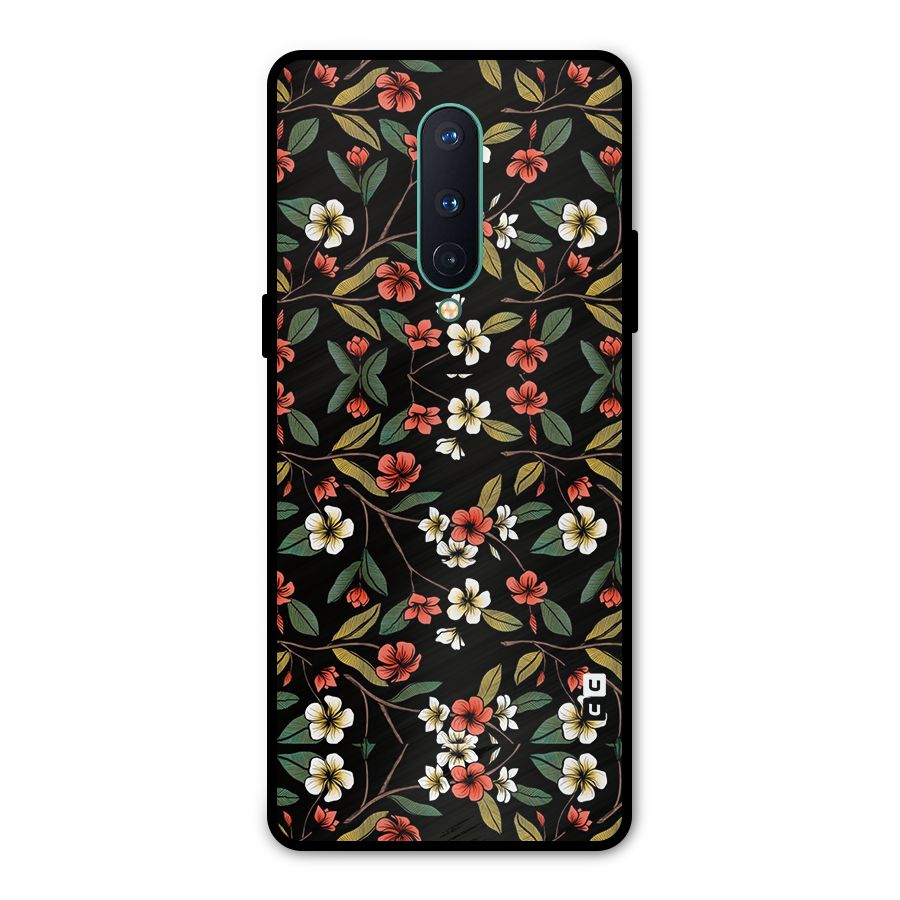 Decorative Florals Pattern Metal Back Case for OnePlus 8