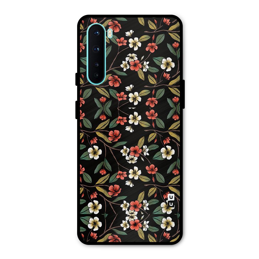 Decorative Florals Pattern Metal Back Case for OnePlus Nord