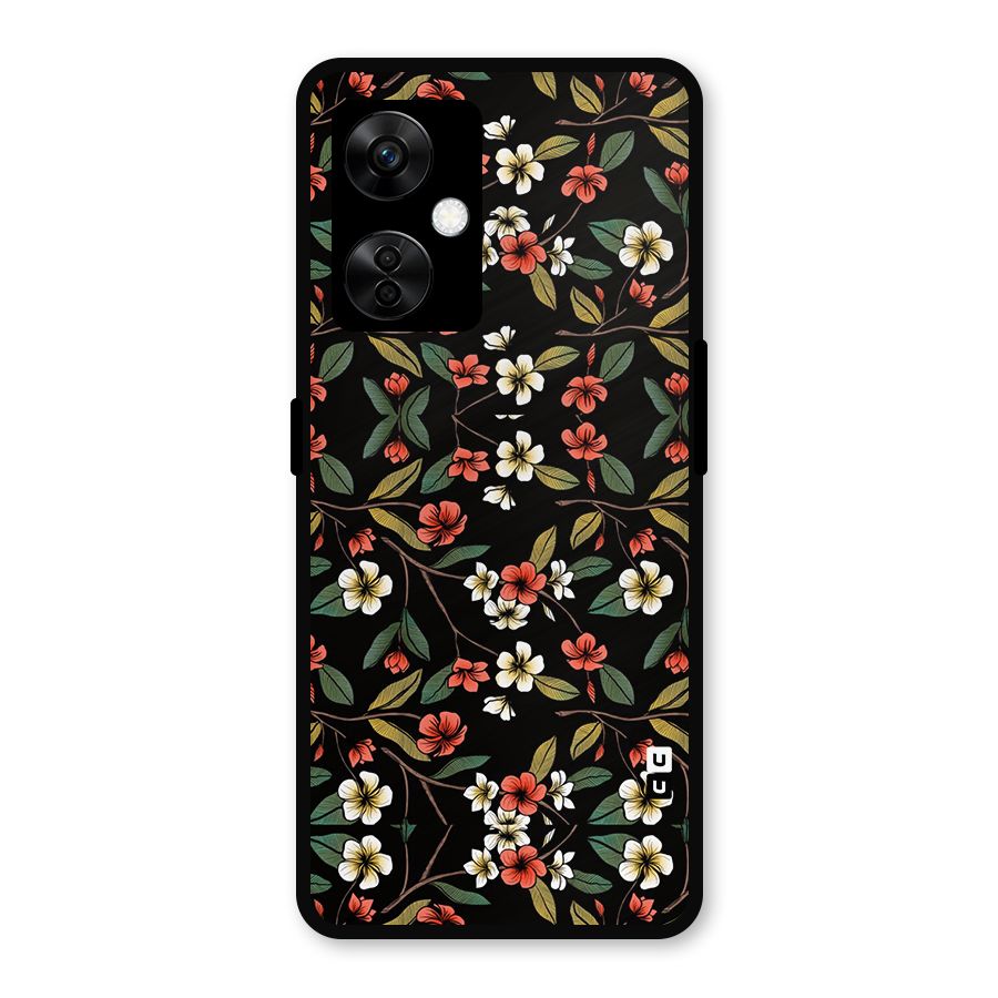 Decorative Florals Pattern Metal Back Case for OnePlus Nord CE 3 Lite