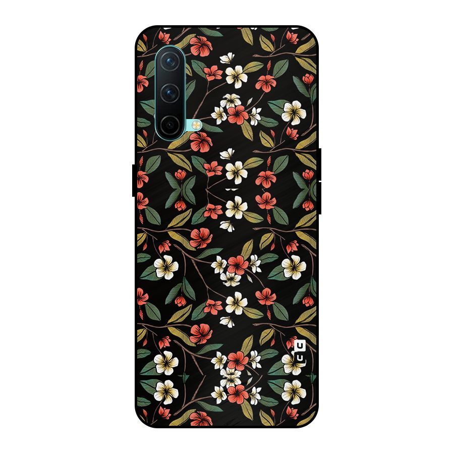 Decorative Florals Pattern Metal Back Case for OnePlus Nord CE 5G