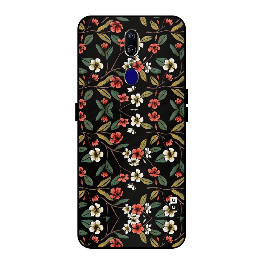 Decorative Florals Pattern Metal Back Case for Oppo F11
