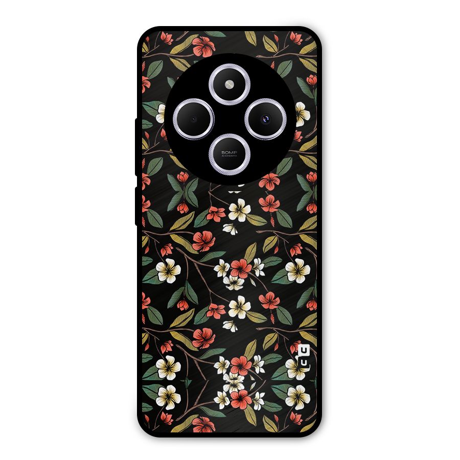 Decorative Florals Pattern Metal Back Case for Poco M7