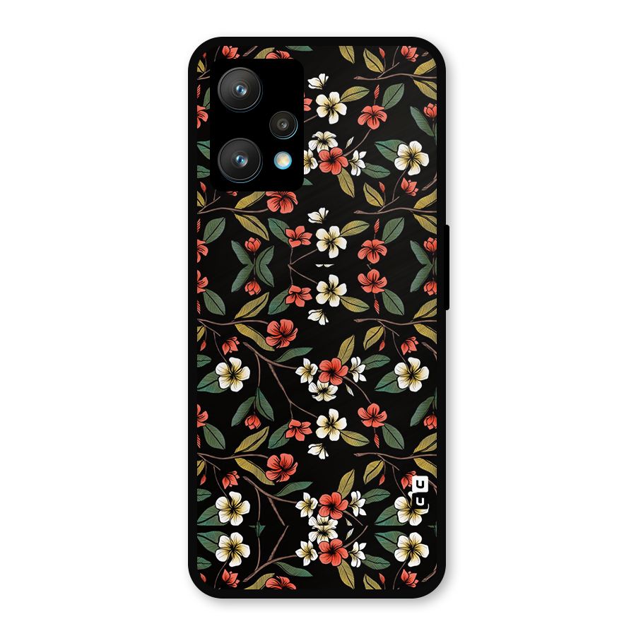 Decorative Florals Pattern Metal Back Case for Realme 9 Pro Plus 5G
