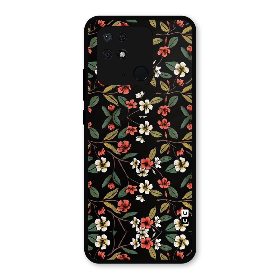 Decorative Florals Pattern Metal Back Case for Redmi 10