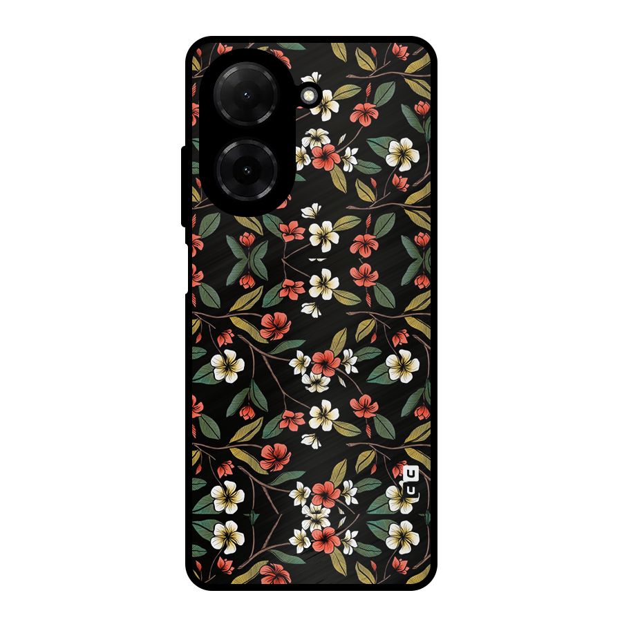 Decorative Florals Pattern Metal Back Case for Redmi A5 4G
