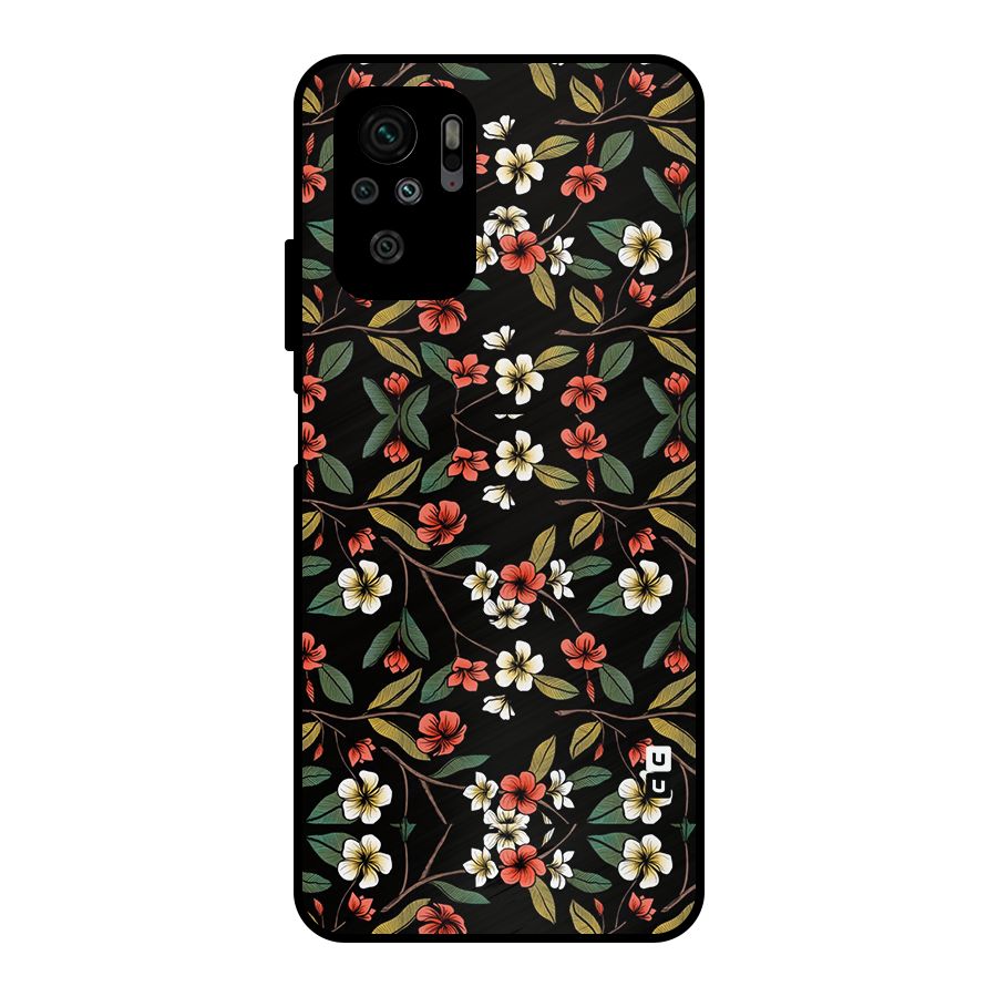 Decorative Florals Pattern Metal Back Case for Redmi Note 10S