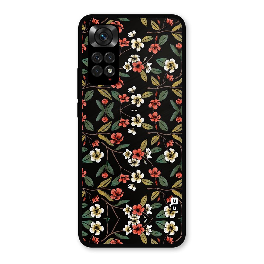 Decorative Florals Pattern Metal Back Case for Redmi Note 11s