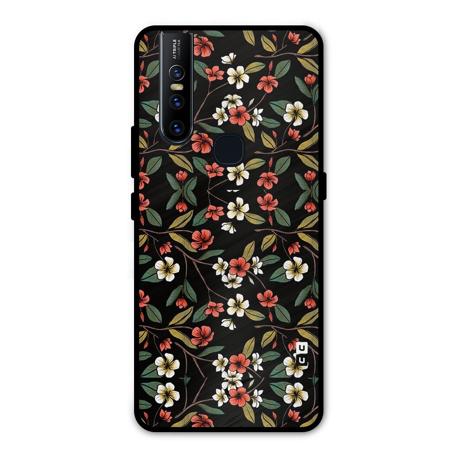 Decorative Florals Pattern Metal Back Case for Vivo V15